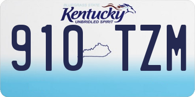KY license plate 910TZM