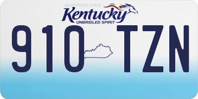 KY license plate 910TZN