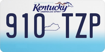KY license plate 910TZP