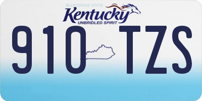 KY license plate 910TZS