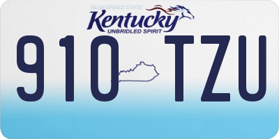 KY license plate 910TZU