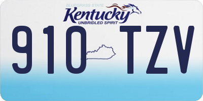 KY license plate 910TZV