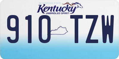 KY license plate 910TZW