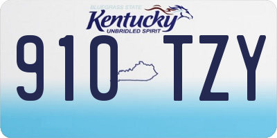 KY license plate 910TZY