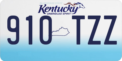 KY license plate 910TZZ