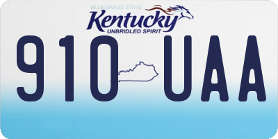 KY license plate 910UAA