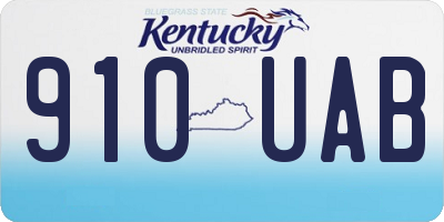 KY license plate 910UAB