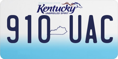 KY license plate 910UAC