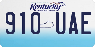 KY license plate 910UAE