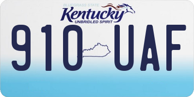 KY license plate 910UAF