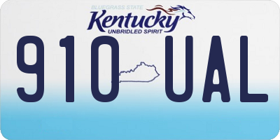 KY license plate 910UAL