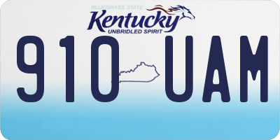 KY license plate 910UAM
