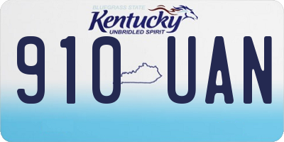 KY license plate 910UAN