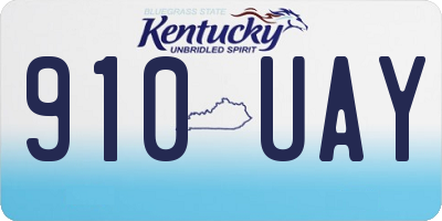 KY license plate 910UAY