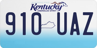 KY license plate 910UAZ