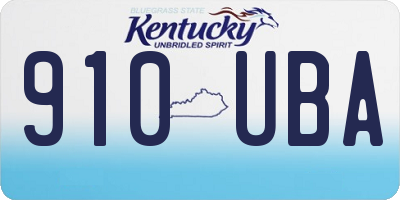KY license plate 910UBA