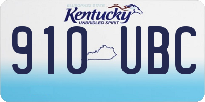 KY license plate 910UBC