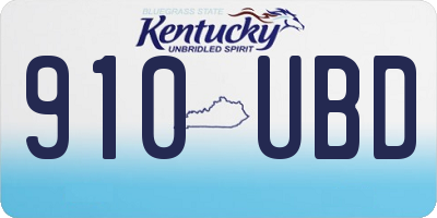 KY license plate 910UBD