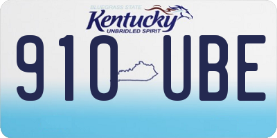KY license plate 910UBE