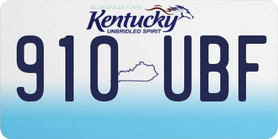 KY license plate 910UBF