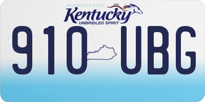KY license plate 910UBG