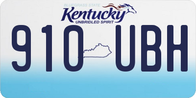 KY license plate 910UBH