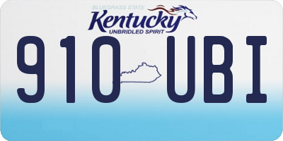 KY license plate 910UBI