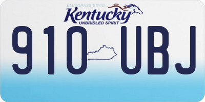 KY license plate 910UBJ
