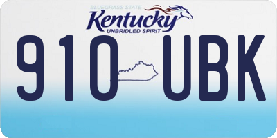 KY license plate 910UBK