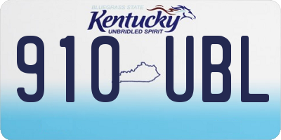 KY license plate 910UBL