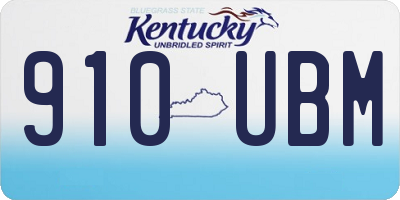 KY license plate 910UBM