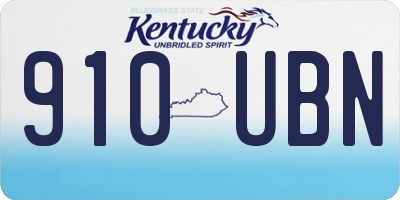 KY license plate 910UBN