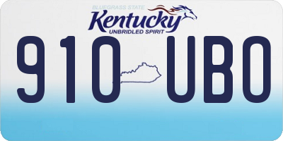 KY license plate 910UBO