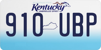 KY license plate 910UBP
