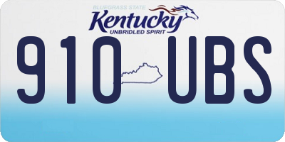 KY license plate 910UBS