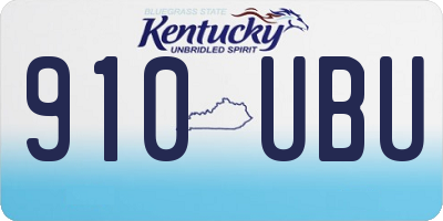 KY license plate 910UBU