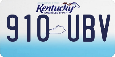 KY license plate 910UBV