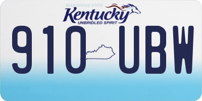 KY license plate 910UBW