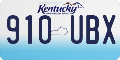 KY license plate 910UBX