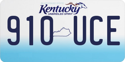 KY license plate 910UCE