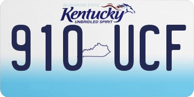 KY license plate 910UCF