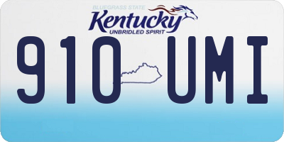 KY license plate 910UMI