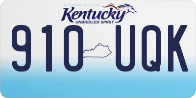 KY license plate 910UQK