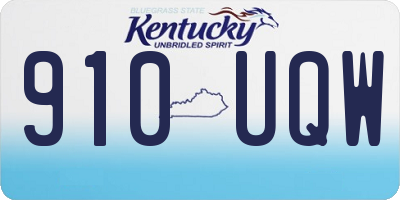 KY license plate 910UQW