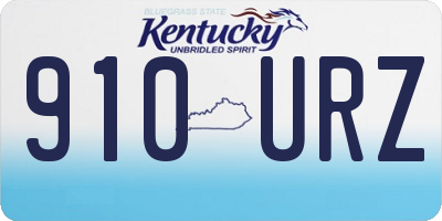 KY license plate 910URZ