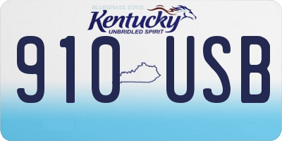 KY license plate 910USB