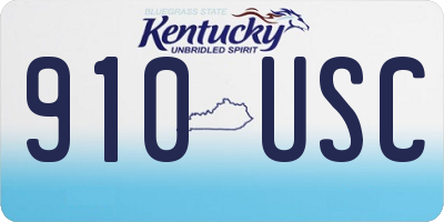 KY license plate 910USC