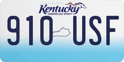 KY license plate 910USF
