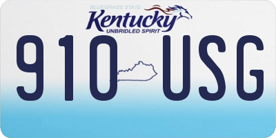 KY license plate 910USG