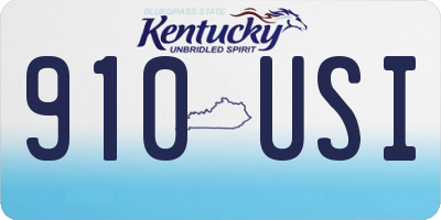 KY license plate 910USI